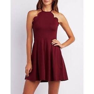Charlotte Russe Scalloped Burgundy Dress